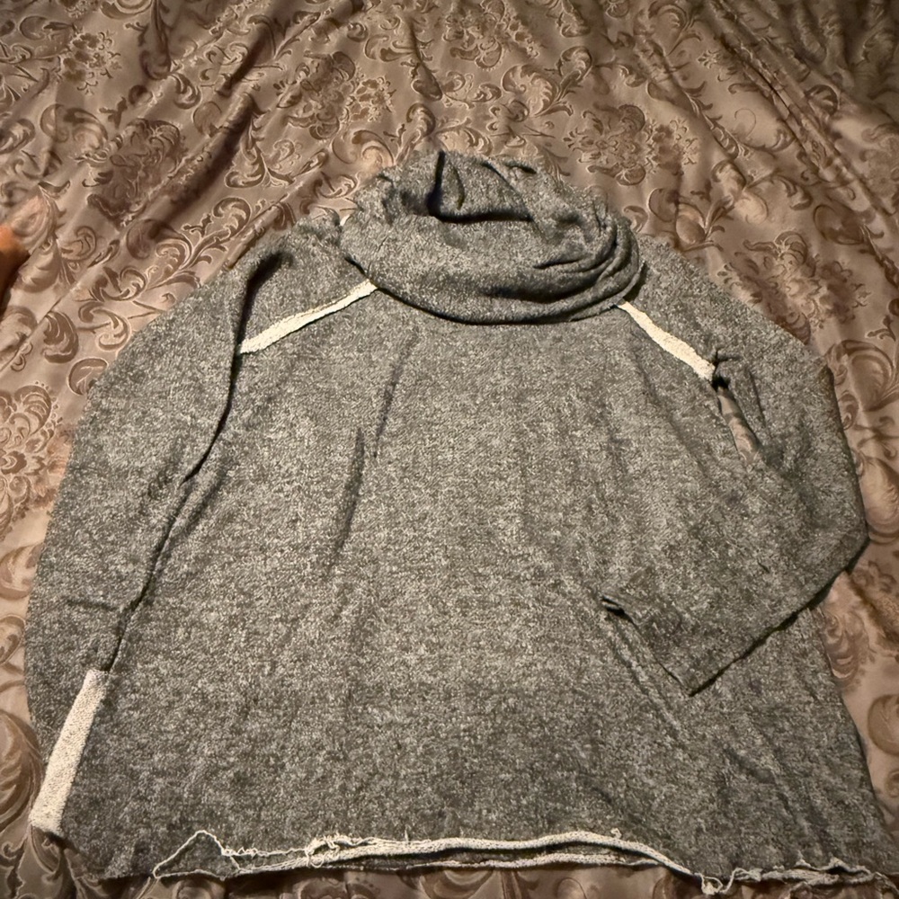 Gray Cowl Neck Sweater